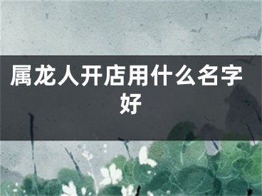 属龙人开店用什么名字好