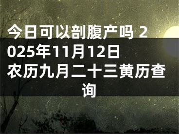 今日可以剖腹产吗 2025年11月12日农历九月二十三黄历查询