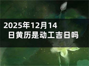 2025年12月14日黄历是动工吉日吗