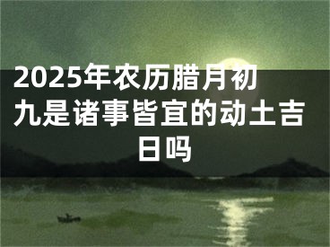 2025年农历腊月初九是诸事皆宜的动土吉日吗