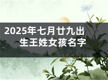 2025年七月廿九出生王姓女孩名字