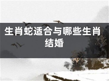 生肖蛇适合与哪些生肖结婚