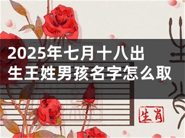 2025年七月十八出生王姓男孩名字怎么取