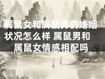 属鼠女和属鼠男的婚姻状况怎么样 属鼠男和属鼠女情感相配吗