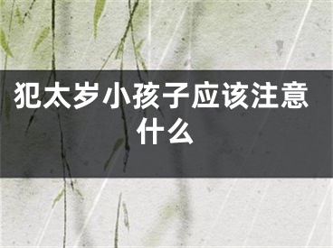 犯太岁小孩子应该注意什么