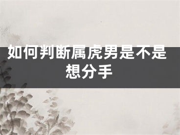 如何判断属虎男是不是想分手