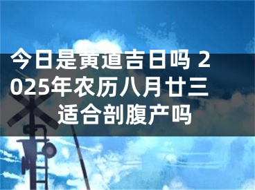 今日是黄道吉日吗 2025年农历八月廿三适合剖腹产吗