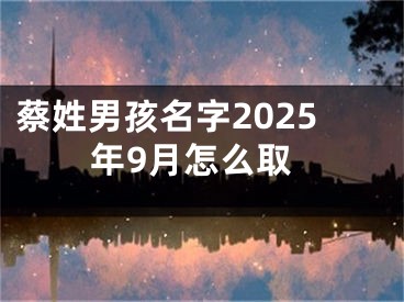 蔡姓男孩名字2025年9月怎么取