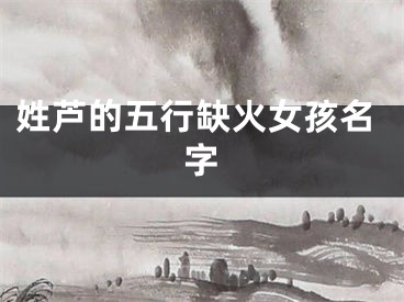姓芦的五行缺火女孩名字