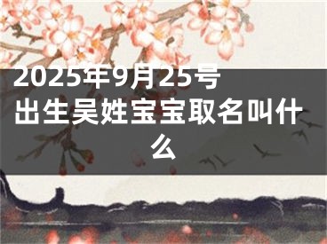 2025年9月25号出生吴姓宝宝取名叫什么
