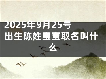 2025年9月25号出生陈姓宝宝取名叫什么