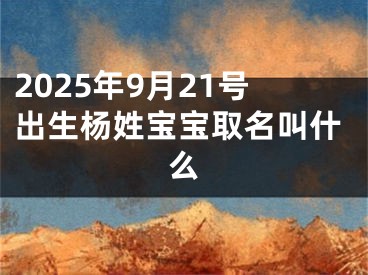 2025年9月21号出生杨姓宝宝取名叫什么