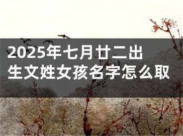 2025年七月廿二出生文姓女孩名字怎么取