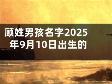 顾姓男孩名字2025年9月10日出生的