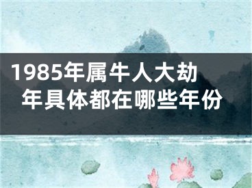 1985年属牛人大劫年具体都在哪些年份