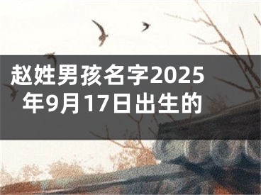 赵姓男孩名字2025年9月17日出生的