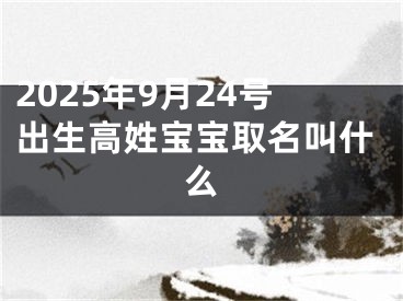 2025年9月24号出生高姓宝宝取名叫什么