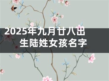 2025年九月廿八出生陆姓女孩名字