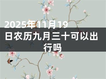 2025年11月19日农历九月三十可以出行吗