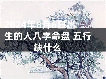 2024年6月6日出生的人八字命盘 五行缺什么 