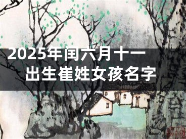 2025年闰六月十一出生崔姓女孩名字
