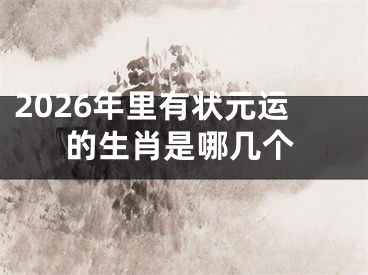2026年里有状元运的生肖是哪几个