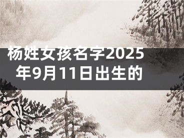 杨姓女孩名字2025年9月11日出生的