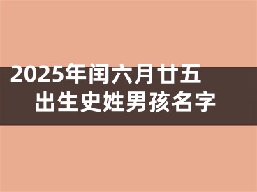 2025年闰六月廿五出生史姓男孩名字