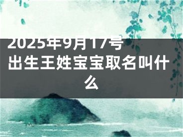 2025年9月17号出生王姓宝宝取名叫什么