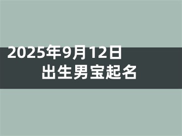2025年9月12日出生男宝起名