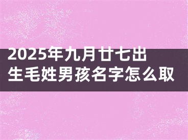 2025年九月廿七出生毛姓男孩名字怎么取