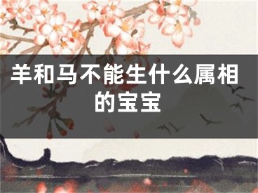 羊和马不能生什么属相的宝宝