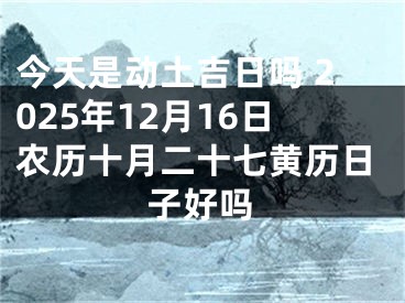 今天是动土吉日吗 2025年12月16日农历十月二十七黄历日子好吗