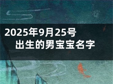 2025年9月25号出生的男宝宝名字