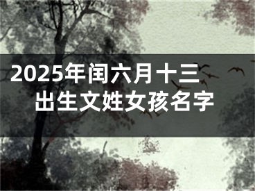 2025年闰六月十三出生文姓女孩名字