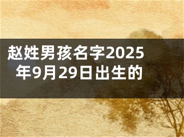 赵姓男孩名字2025年9月29日出生的