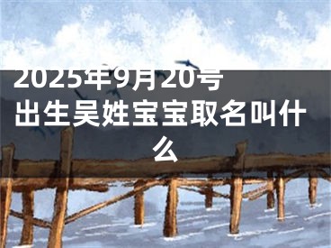 2025年9月20号出生吴姓宝宝取名叫什么