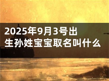 2025年9月3号出生孙姓宝宝取名叫什么