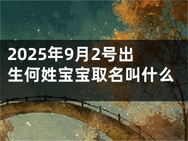 2025年9月2号出生何姓宝宝取名叫什么