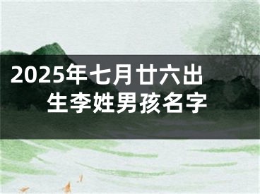 2025年七月廿六出生李姓男孩名字