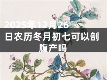 2025年12月26日农历冬月初七可以剖腹产吗