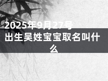 2025年9月27号出生吴姓宝宝取名叫什么