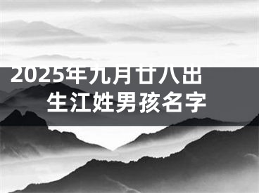 2025年九月廿八出生江姓男孩名字