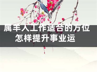 属羊人工作适合的方位 怎样提升事业运