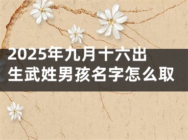 2025年九月十六出生武姓男孩名字怎么取