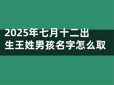 2025年七月十二出生王姓男孩名字怎么取
