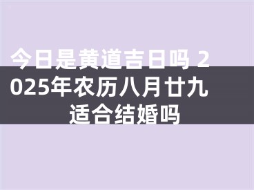 今日是黄道吉日吗 2025年农历八月廿九适合结婚吗