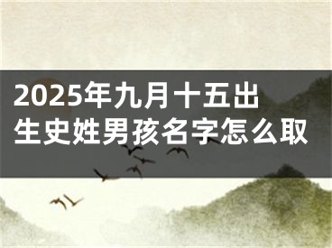 2025年九月十五出生史姓男孩名字怎么取