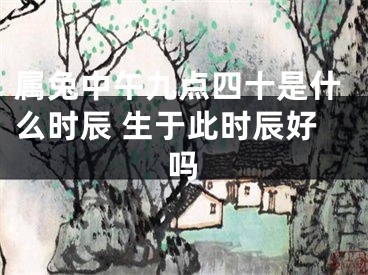 属兔中午九点四十是什么时辰 生于此时辰好吗
