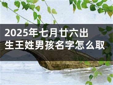 2025年七月廿六出生王姓男孩名字怎么取